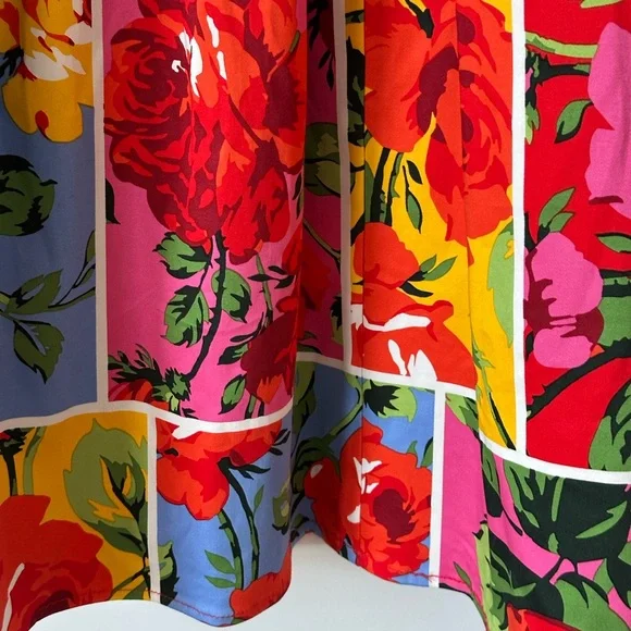 NWT New York & Company Floral Patchwork Boho Colorful  Midi Skirt. - Picture 7 of 13